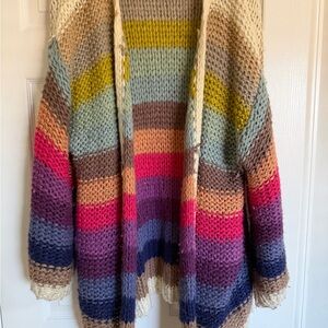 By Together Colorful Striped Knit Cardigan